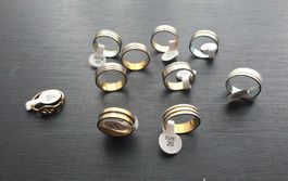 10 Edelstahlringe, verschiedene, gold-/silberfarbig (20 mm)