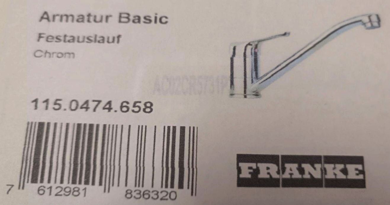 Franke Rubinetteria: Franke Armatur Basic Chrom, Neu – Nuovo e nell'imballaggio originale da Ostermundigen venduto da Wiku 4