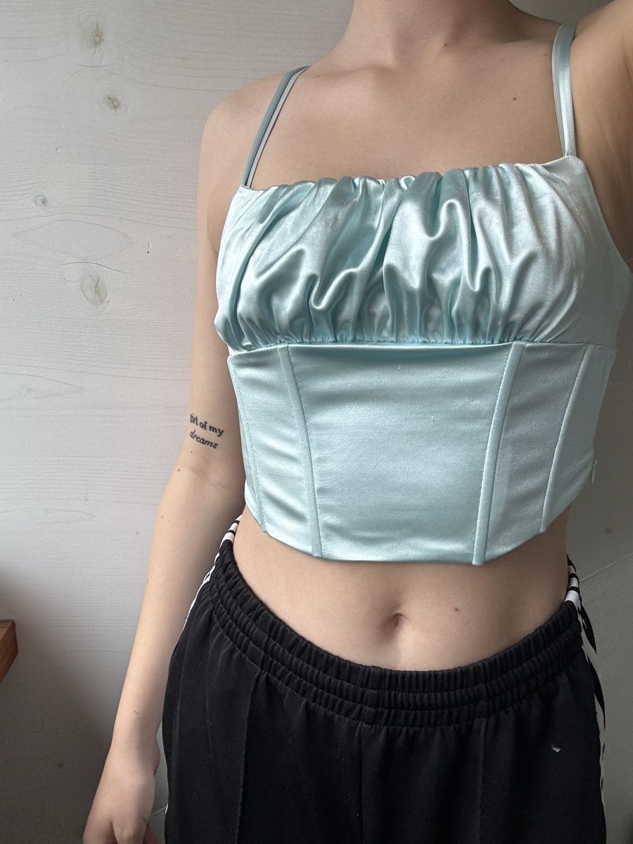 Tally Weijl Camicette, T-shirt & Top: Sommer Corset-Top, hellblau – Nuovo (secondo la descrizione) da Winterthur venduto da sanneagasi 1