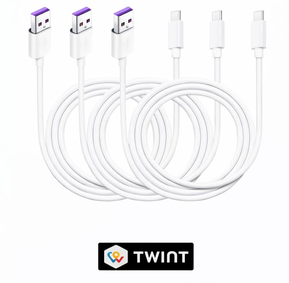 Cavi: 5 Ladekabel USB auf USB C Weiss – Nuovo e nell'imballaggio originale da Luzern venduto da Waince786