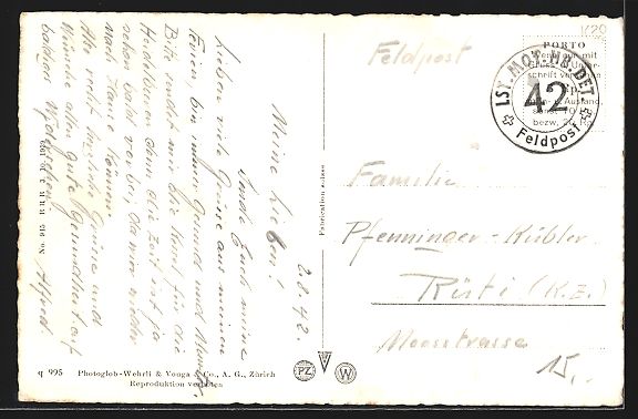 Cartoline postali: AK Wassen, Kirche und Windgälle, 1942 – Usato da Berlin venduto da bartko-reher 1