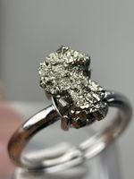 Pyrit Ring, Rohstein Edelstein, Naturstein Unikat