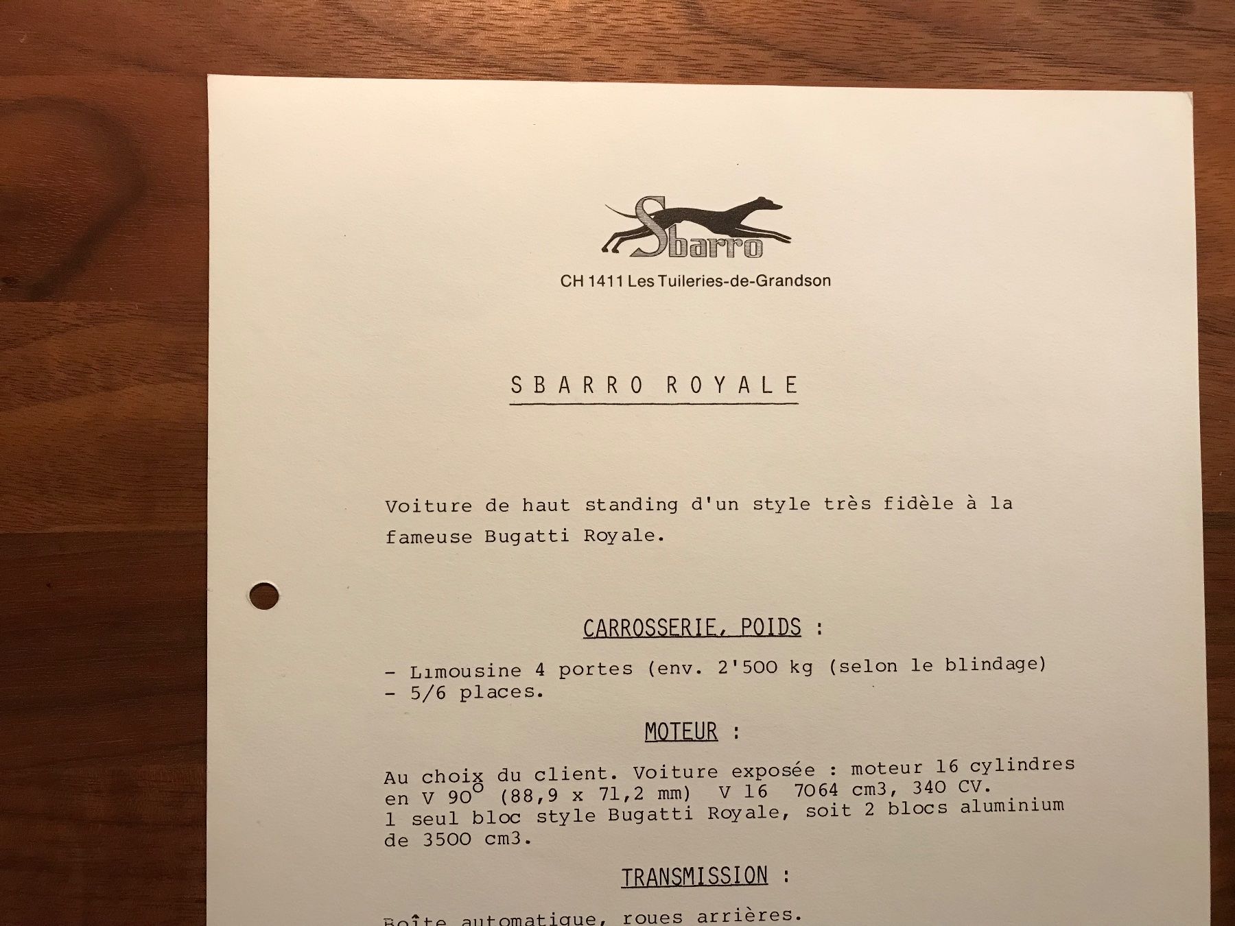 Documenti: Sbarro Prospekt – Usato da Balterswil venduto da Jeko1967 1