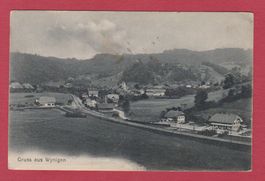 Wynigen  BE   _   alte Ansichtskarte mit Bahnhof von 1922