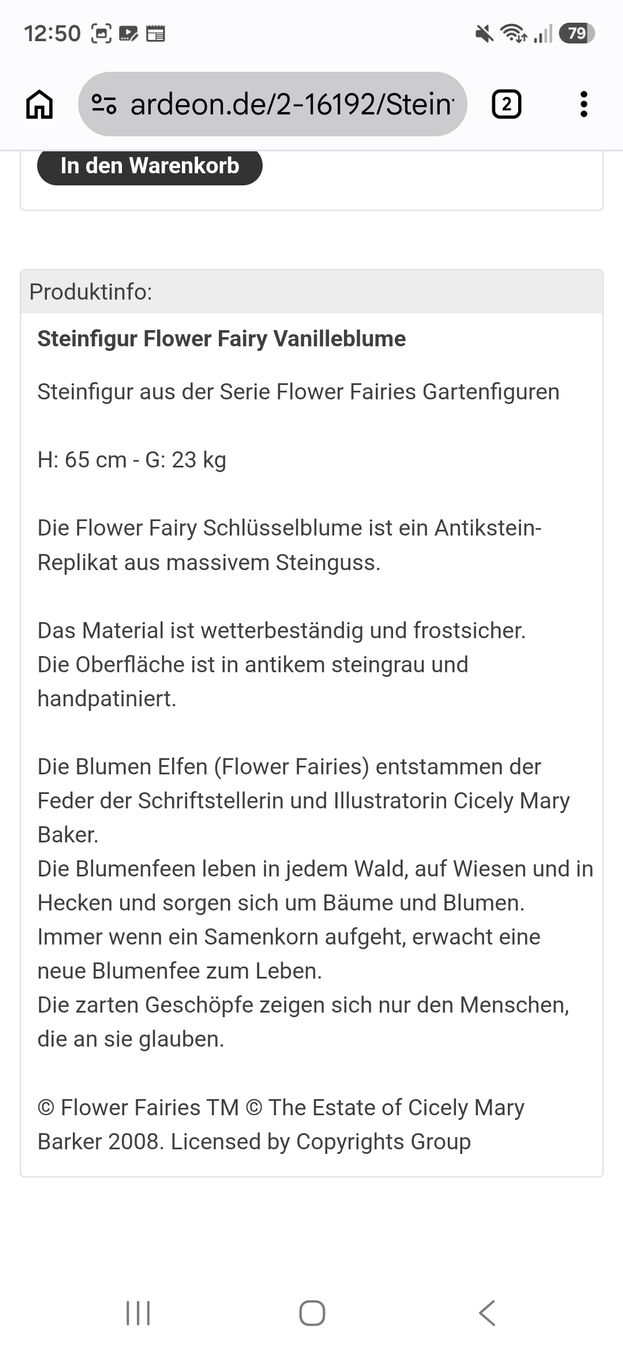Statuette: Gartenfigur aus Steinguss – Usato da Winterthur venduto da Stanislava02 6