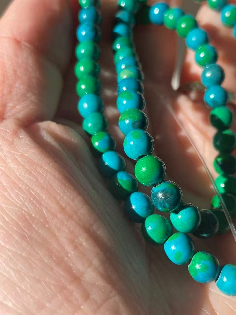 Catenine: Chrysocolla Perlen Strang 6mm Ca.38cm – Nuovo e nell'imballaggio originale da Schiers venduto da sisikristall 3