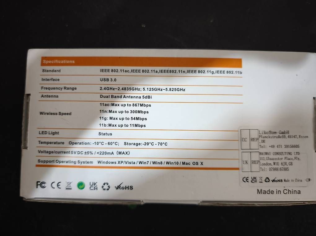 Laufwerke & Adapter: AC1200 5dBi Wireless USB Adapter – Gebraucht aus Zihlschlacht von rad_vvm9 2