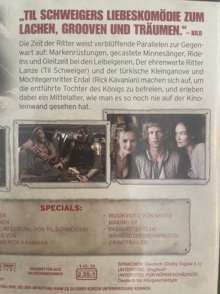 Tutti i DVDs: 1 1/2 Ritter, mit Til Schweiger und Thomas Gotschalk – Usato da Winterthur venduto da machmaschine 2