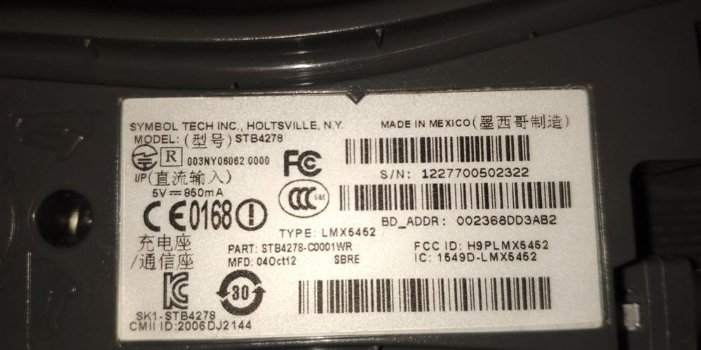 Symbol Tech LMX5452 STB4278 Bluetooth Barcode Scanner Reader Kaufen