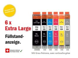 PGI-525 XL / CLI-526 XL / Komp. Drucker-Patronen Canon (1x6)