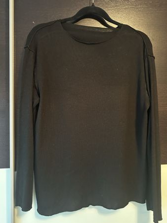Feinstrick-Pulli schwarz Rundhalsausschnitt Gr. 40