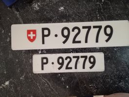 2x Nummernschild PTT Post ausrangiert 92779