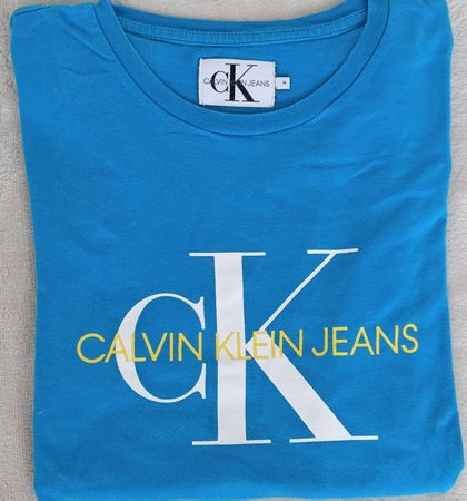 T-Shirt Calvin Klein Jeans blau Logo Grösse M 
