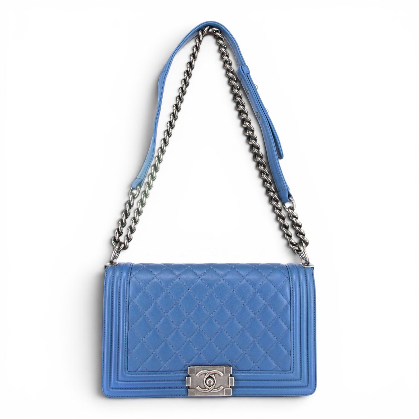 Chanel Borse da donna: Chanel Medium Boy blau RHW – Usato da Binningen venduto da Designerlabels