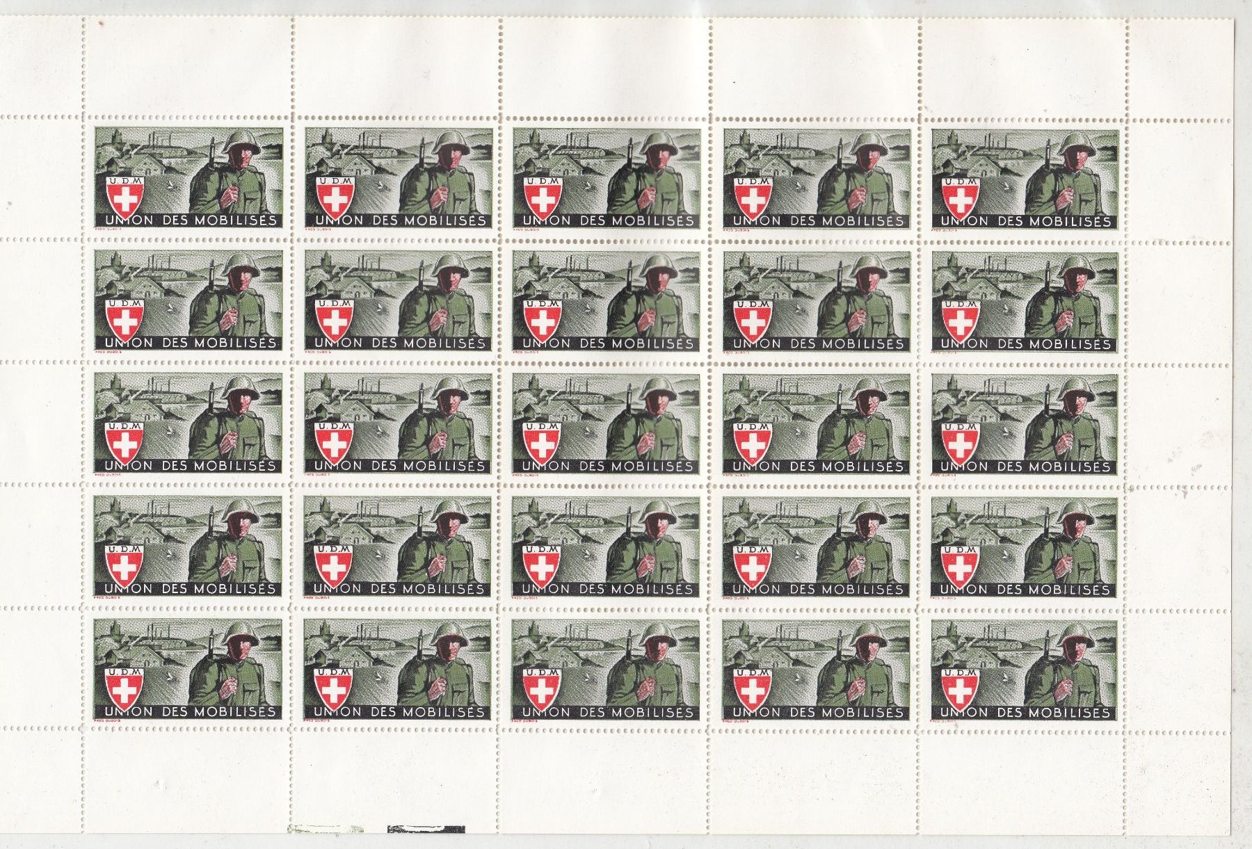Alle Briefmarken: Udm** Bogen a Marken Kat.25.- – Gebraucht aus Herrliberg von Lfrifda
