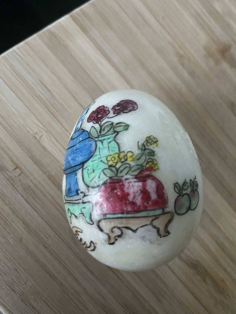 Alle Dekorationen: bemalter Specksteinei für das Osternest oder Ostergesteck – Gebraucht aus Winkel von Kade50 3