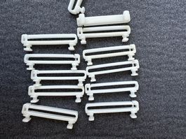 20 weisse Gleiter für Schlaufen/Vorhanghalter/Haken TRÖSTA