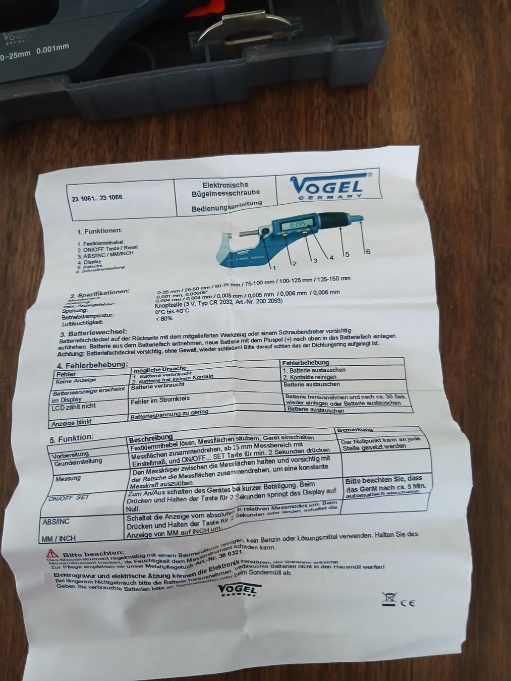 Misurare: Bügel-Messschrauben digital VOGEL – Usato da Pfungen venduto da evala50 5