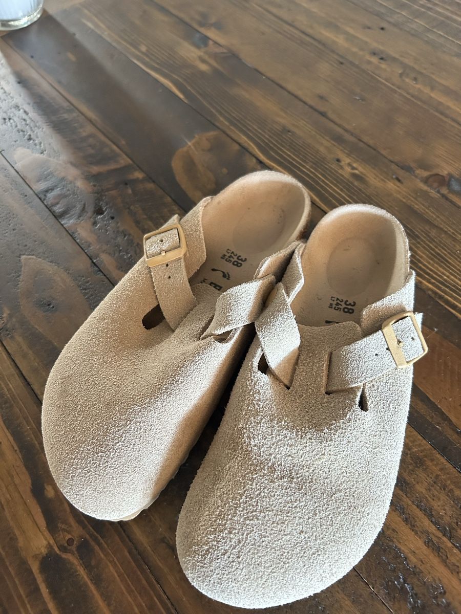 Birkenstock Scarpe da donna: Pantolette Birkenstock Boston – Usato da Wagenhausen venduto da Fabi_Lila