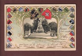 NEUCHÂTEL - Monument de la République - 1902 // pli //