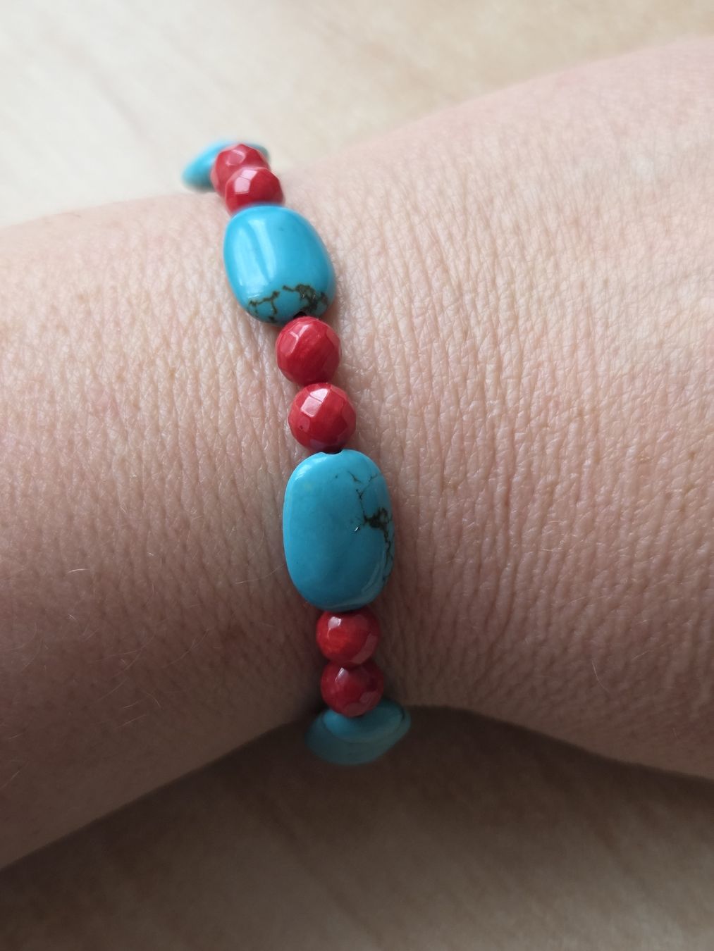 Bracciali & Braccialetti: Koralle/Türkisstein Elastarmband 19cm Neu – Nuovo (secondo la descrizione) da Winterthur venduto da katzen07 2