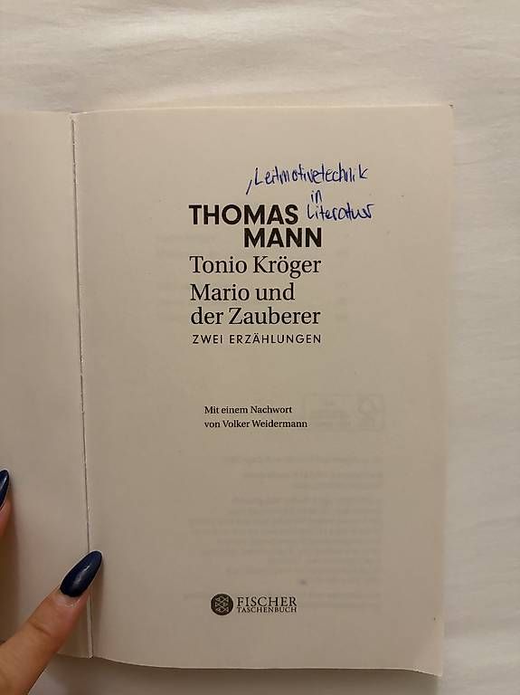 Bücher: Thomas Mann: Tonio Kröger & Mario und der Zauberer  – Gebraucht aus Ebnat-Kappel von Mzottli 1