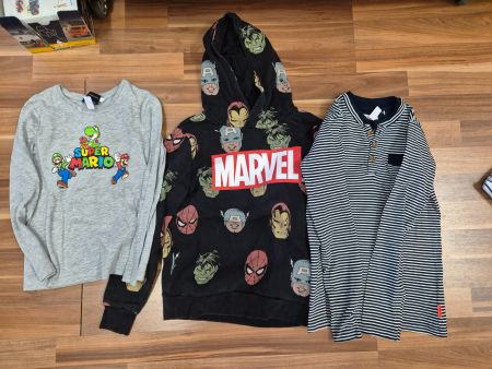 2 Sweatshirt 1 Kapuzen pulli Marvel, Mario, 128/134 K44