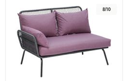 Gartensofa Rattan mit Kissen 2-Sitzer