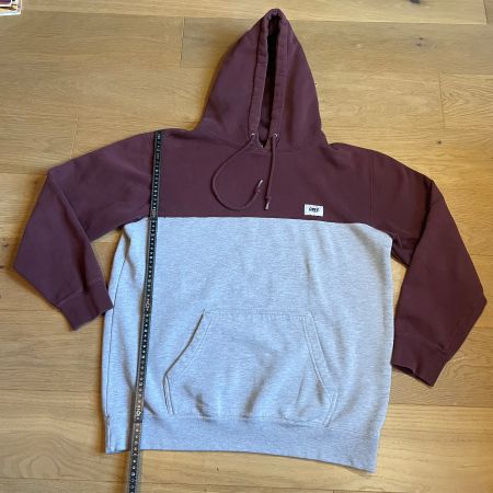 Obey Hoodie L Vintage Look Bordeaux Grau Top Zustand