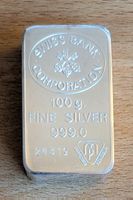Silberbarren Swiss Bank Corporation 100g