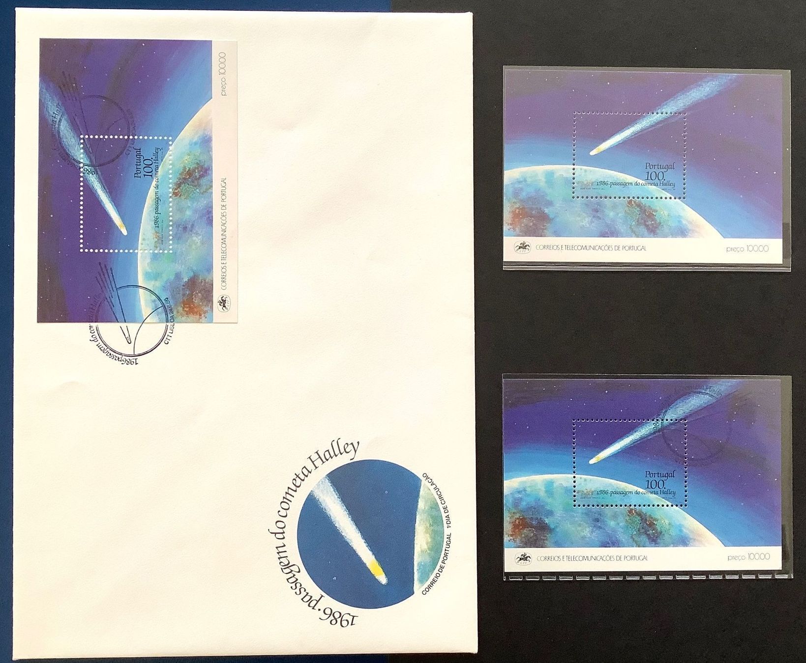 Tutti i francobolli: 1996 Portugal Halley Komet FDC + Blocks – Nuovo (secondo la descrizione) da Liestal venduto da Pep3