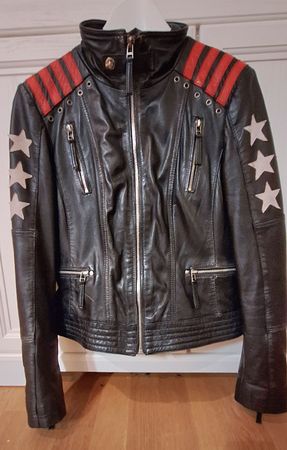 ☆ Blue Monkey Lederjacke mit Sternen ☆