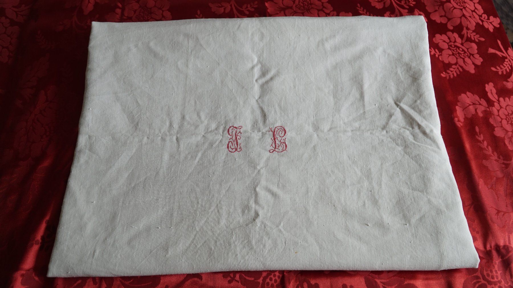 Altra biancheria da tavola: Leinen Tischdecke Monogram TL / 212x166cm – Usato da Bern venduto da Antikbatik 2