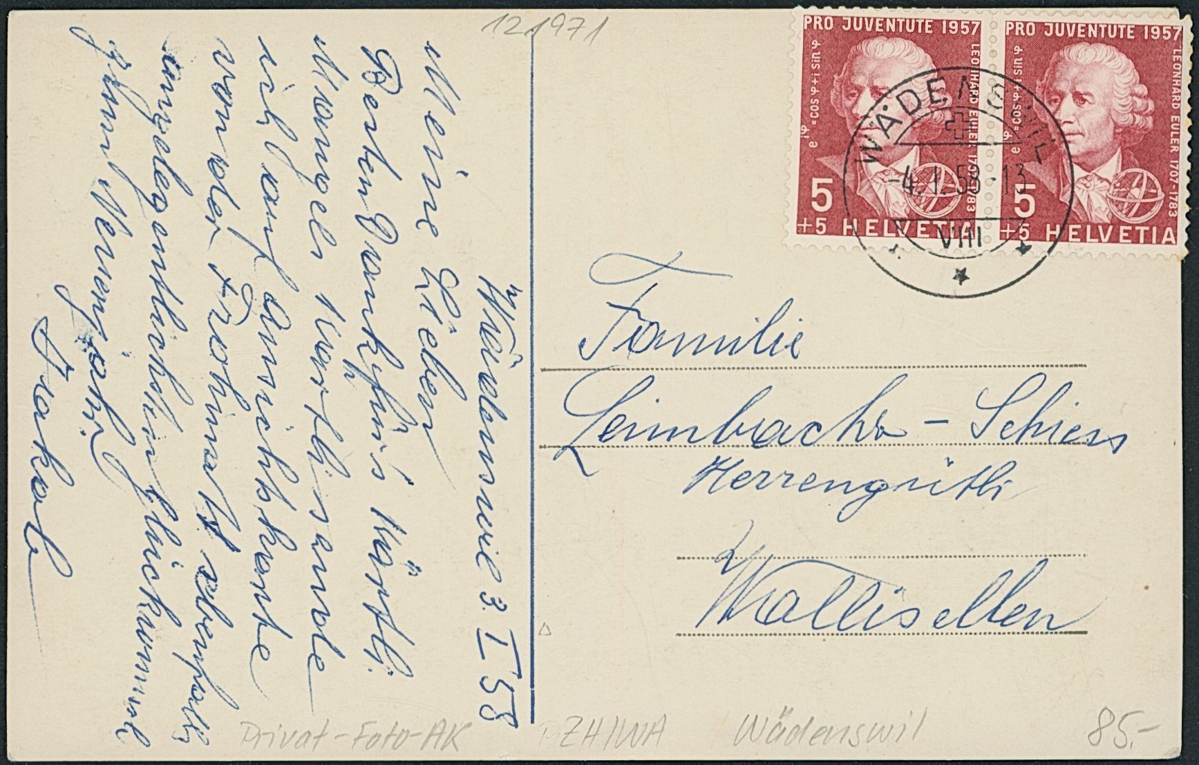 Cartoline postali: ZH Wädenswil – Usato da Schindellegi venduto da leecollect 1