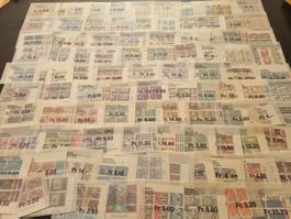 Lot mit CH Viererblock Ausgaben in 100 Pergamintüten