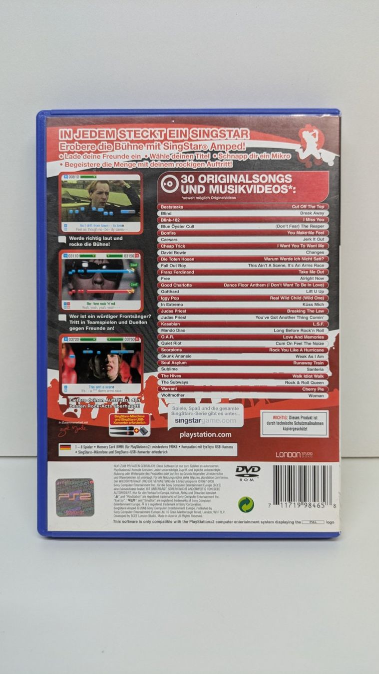 Sony Spiele: Singstar Amped - PlayStation 2 – Gebraucht aus Menziken von mame18 2