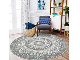 Runder Teppich, weich, rutschfest 160cm, Floral Medallion