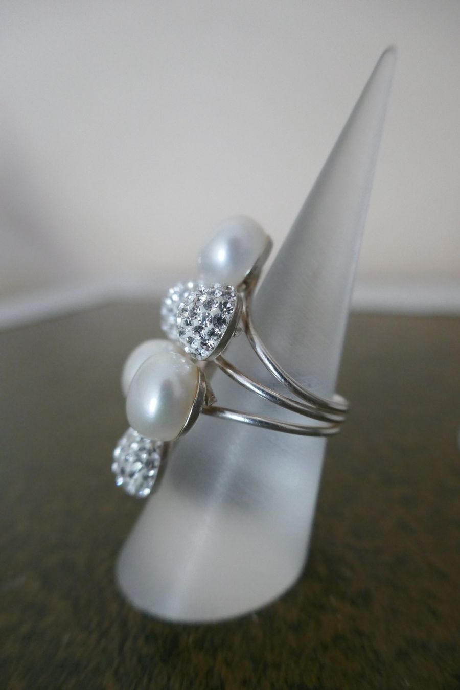 Anelli: Silberring mit Swarovski und Perle – Usato da Muttenz venduto da einfach-schoen 1