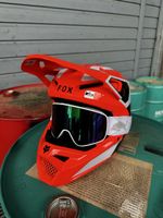 Motocross Helm FOX Grösse M orange/weiss/schwarz neu