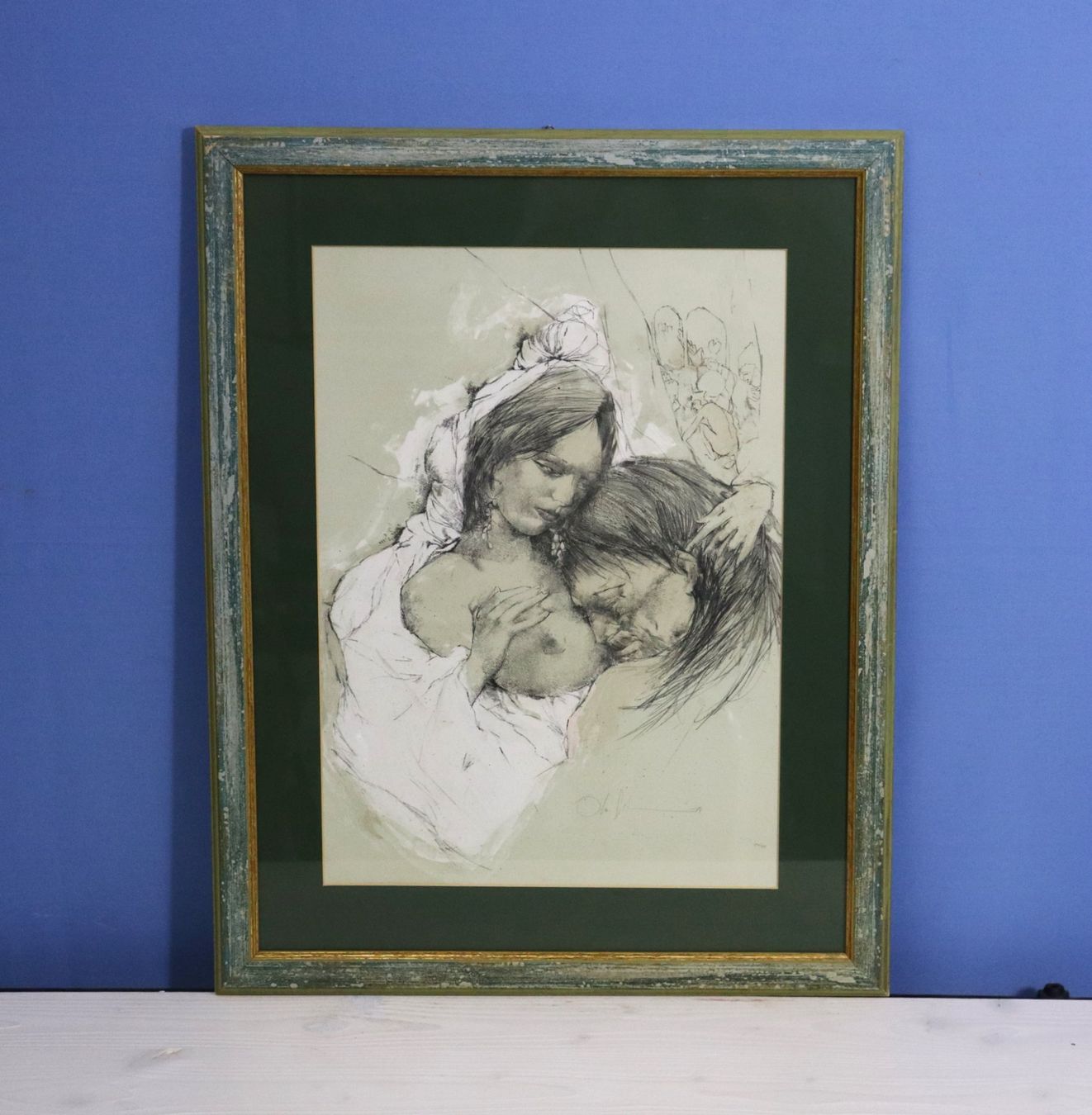 Arts picturaux & lithographies: Otto Bachmann 1915-1996, Lithographie, "Loth mit Tochter" – D'occasion à Zug par Kunst-Fundgrube 2