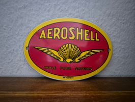 Emailschild Aeroshell Shell Tankstelle Logo Emaille Schild
