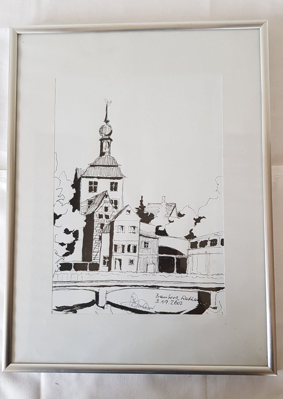 Gemälde: Zeichnung Rathaus Bamberg – Gebraucht aus Erlenbach ZH von wem_6f9c