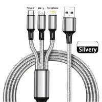 3in1 Ladekabel Nylon USB Typ-C Micro iPhone Handy
