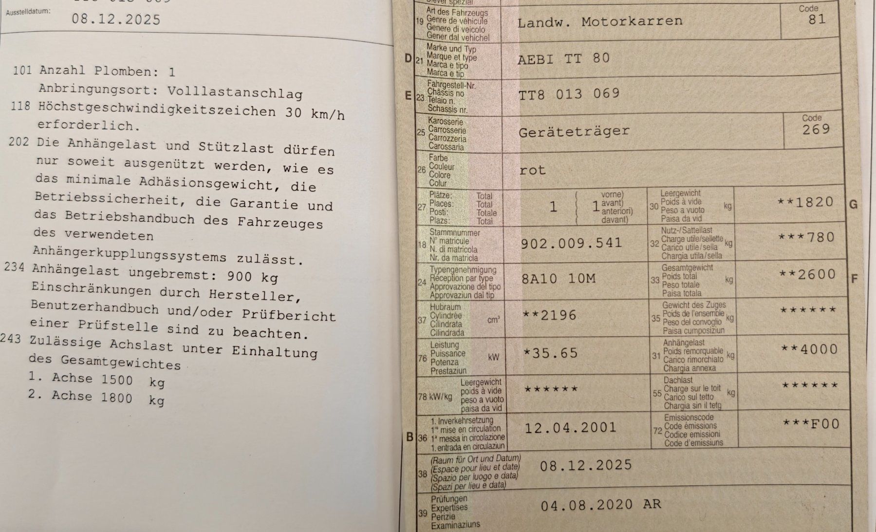 Aebi Alle Maschinen: Occasion Aebi TT 80 – Gebraucht aus Trimmis von 0004 9