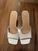 Sommerliche weisse Mules Gr. 38 mit Kroko-Prägung