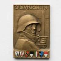 Medaille Schweiz Militär Militaire Ehrung 2. Division 1937
