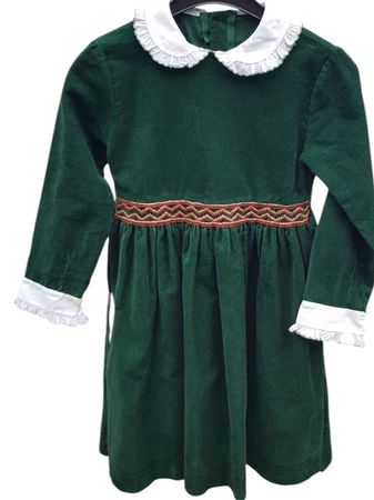 Kinderkleid Vintage dunkelgrün