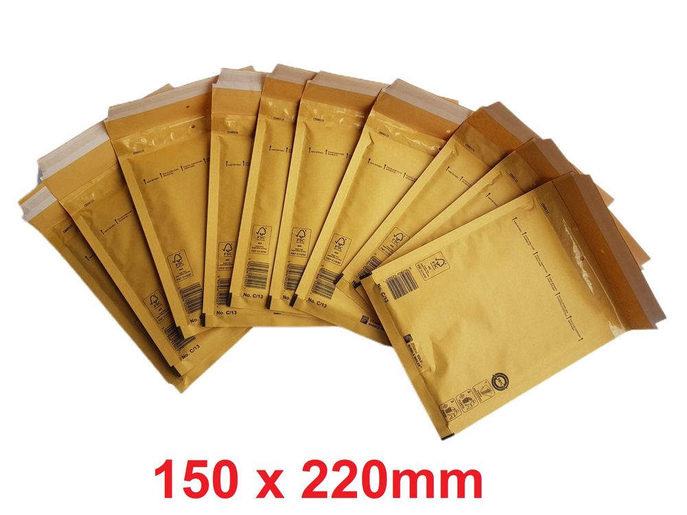 Luftpolsterumschläge Luftpolstertaschen Briefumschläge Versandtaschen gepolsterte Größe C3, Din Format A5 / B6+ ... Innenmaß: 150 mm x 215 mm; Größe: C3