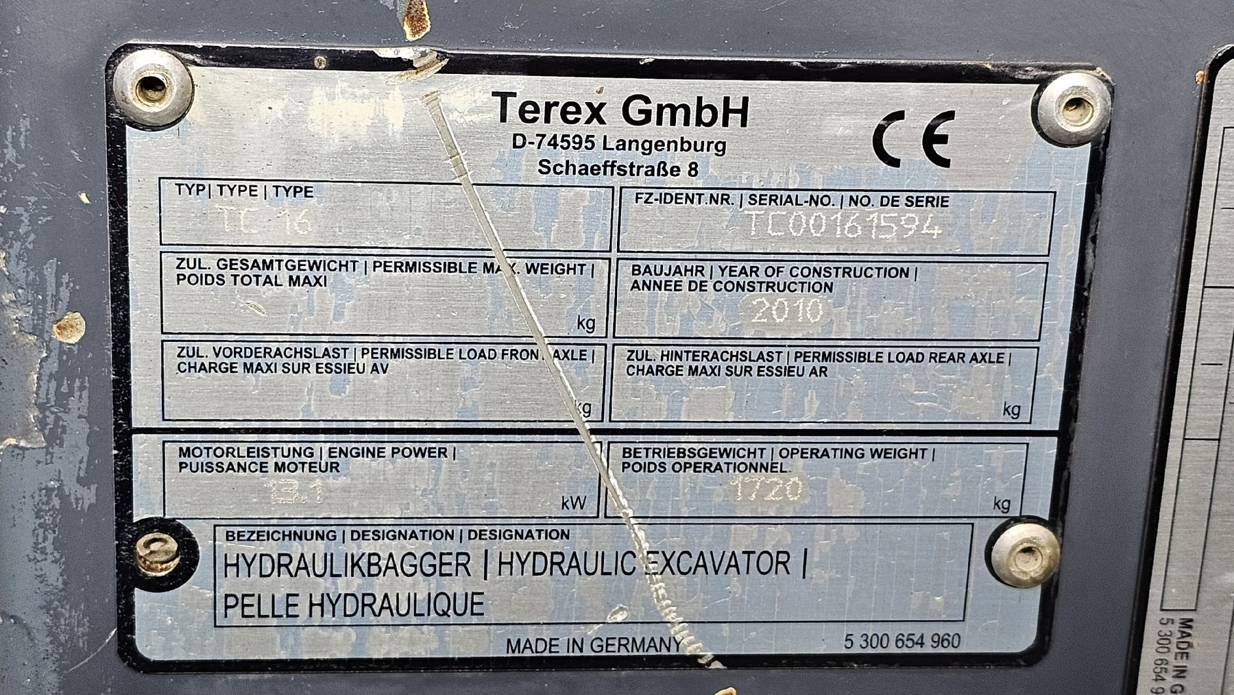 Terex Escavatori: Terex TC16 Minibagger, Bagger, Raupenbagger – Usato da Mühlehorn venduto da Ba-Masch_Handel_GmbH 9