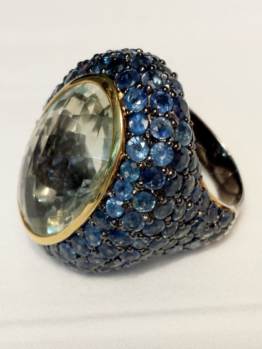 Anelli: Spektakulärer Cocktail Ring mit Citrin und Saphiren – Nuovo (secondo la descrizione) da Zürich venduto da adriben 3
